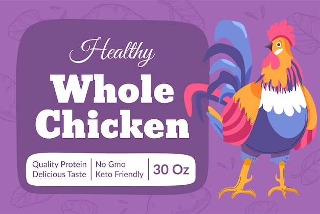 Whole chicken healthy food ingredient package