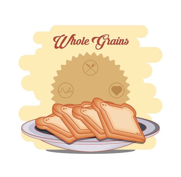 Whole grains healthy product vector illustration design