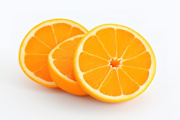Vector whole orange fruit and his segments or cantles isolated on white background cutout