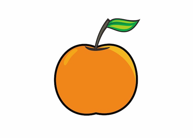 Whole orange fruit Simple flat illustration