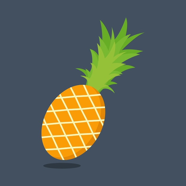 Whole pineapple and slices isolated on background
