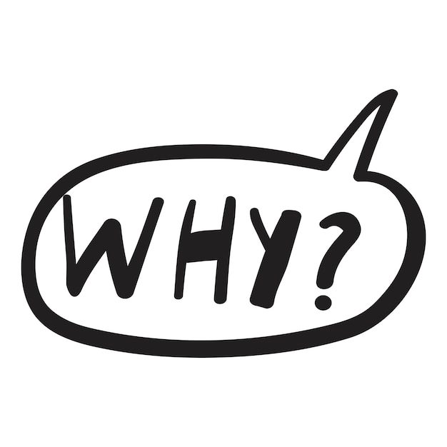 Vector why speech bubble vector graphic design on white background