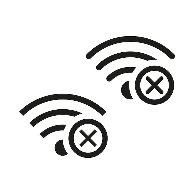 Wi fi icons crosses Online communication concept Internet network concept Vector illustration