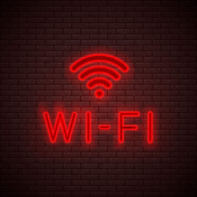 Vector wi-fi neon sign