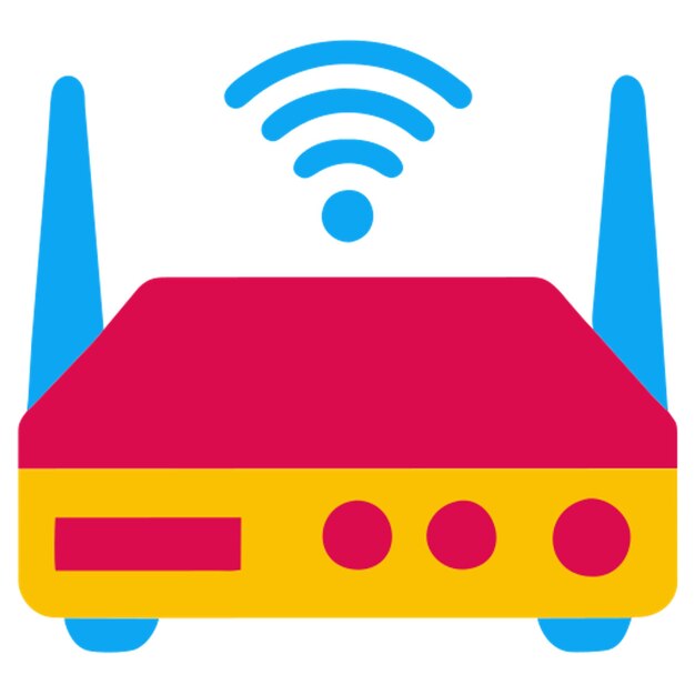 Wi-Fi router icoon gekleurde vormen