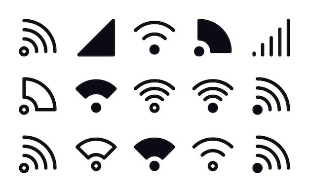 Vector wi-fi signaal iconen ingesteld