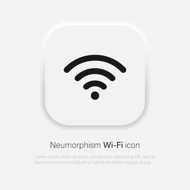 Wi-Fi vector icon in trendy neumorphism style. Wifi symbol. Vector EPS 10