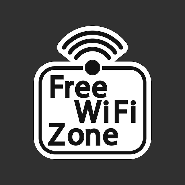 Икона wi-fi зоны графический дизайн шаблон коммуникационный знак векторная иллюстрация