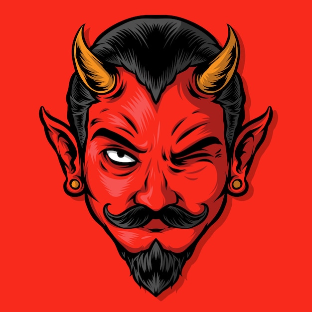 Vector wicked red devil illustration