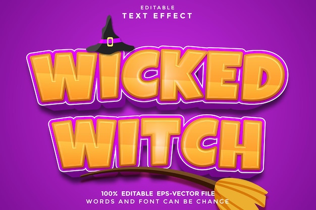 Wicked Witch Editable Text Effect 3D Cartoon Style