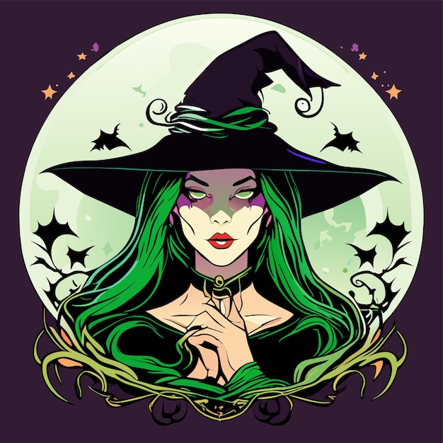 Злая ведьма, мрачный жнец, Хэллоуин, нарисованная вручную мультяшная наклейка, иконка, изолированная иллюстрация
