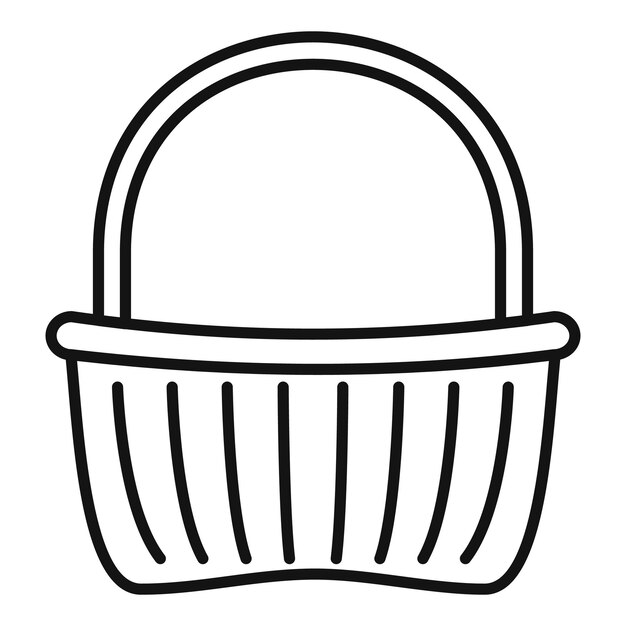 枝編み細工品バスケット アイコン白い背景で隔離の web デザインのアウトライン枝編み細工品バスケット ベクトル アイコン