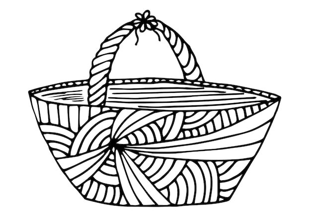 Vector wicker basket isolated vector illustration