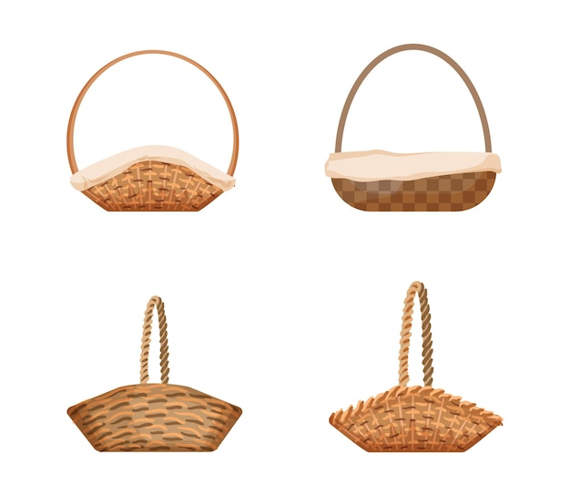 Vector wicker basket set