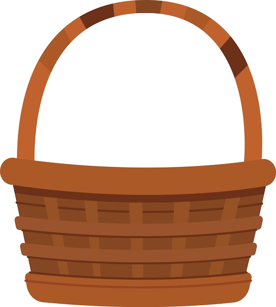Vector wicker basket with lid