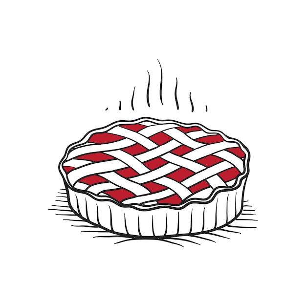 Wicker pie hand drawing Vector illustration