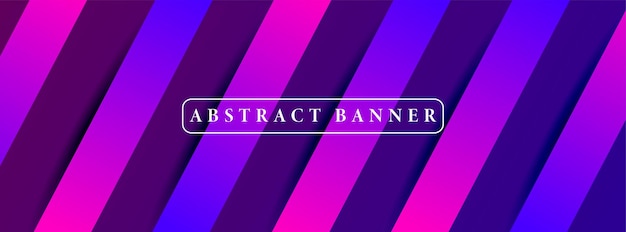 Wide abstract banner created with gradient stripes