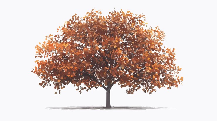 Vector wide angle autumn foliage design icon for seasonal themes