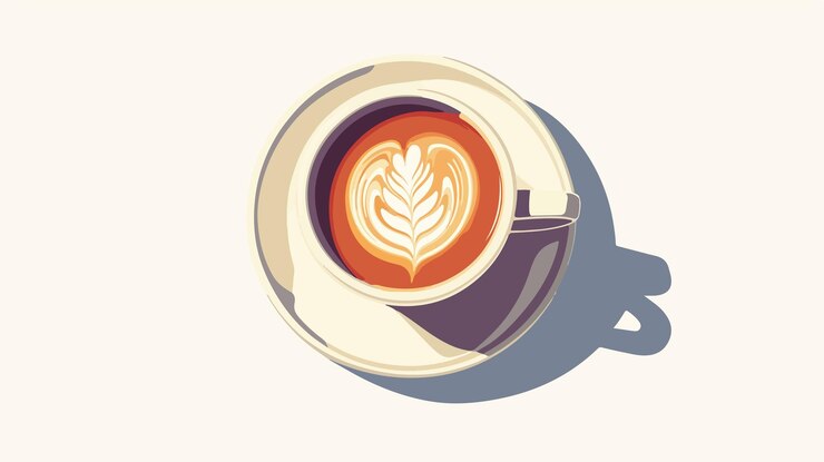 Vector wide angle coffee cup saucer drink composit image for cafes and restaurants