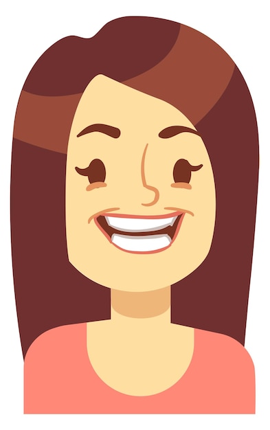 Wide grin face female portrait happy woman