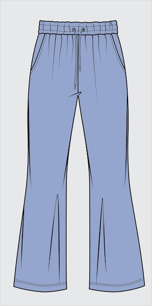 Вектор Широкие брюки для женщин и девочек носить векторную иллюстрацию