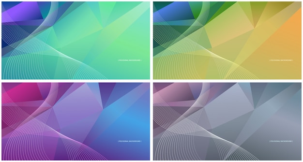 Wide polygonal background set