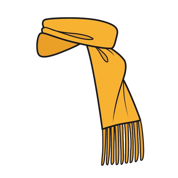 Wide warm scarf with tassels color variation for coloring on a white background