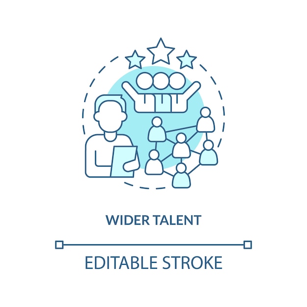 Vector wider talent turquoise concept icon