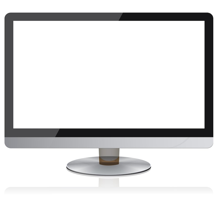 Vector widescreen flat monitor modern digital devices