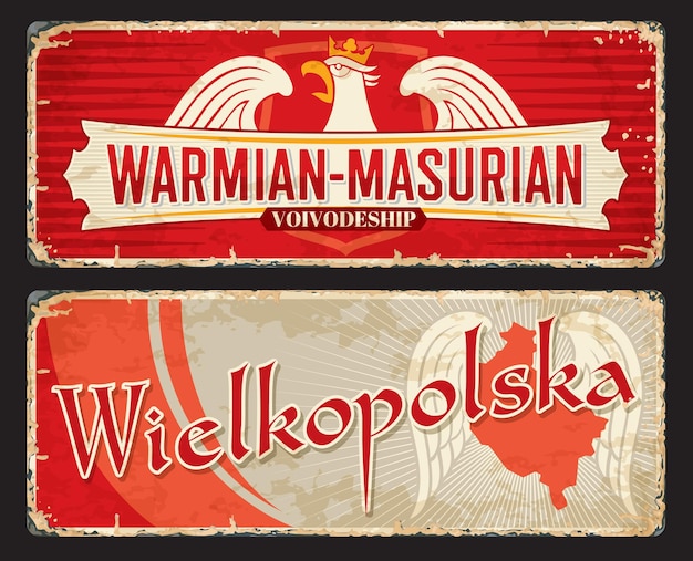 벡터 wielkopolska 및 warmian masurian 광택 보드