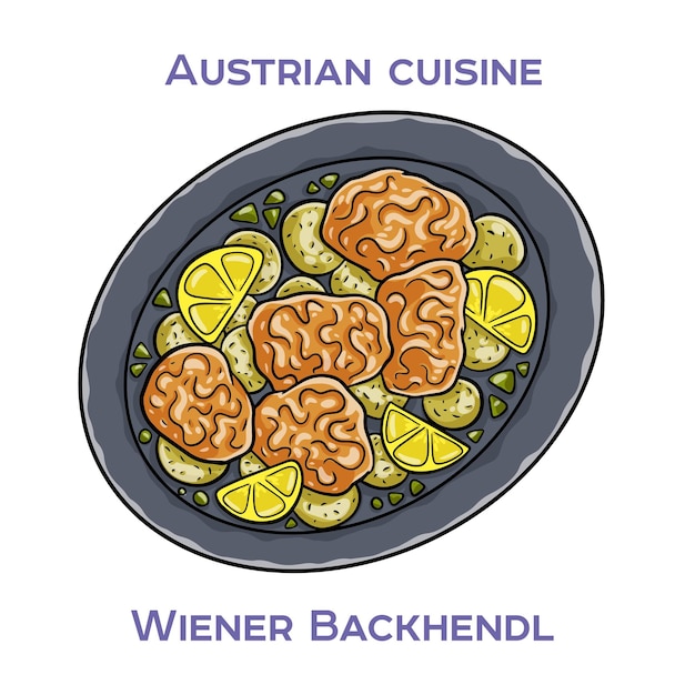 Wiener Backhendl - традиционное австрийское блюдо, состоящее из жареной курицы, покрытой хлебными крошками