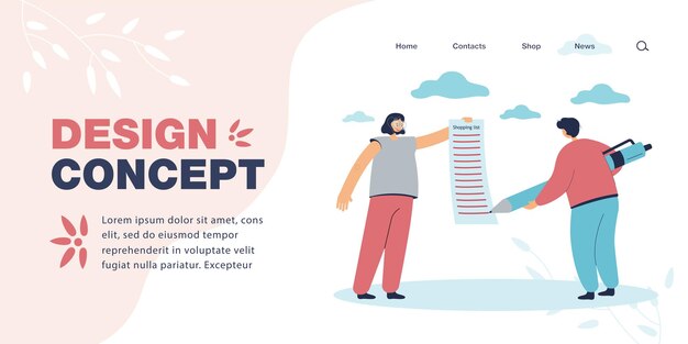 Premium Vector Wife Holding Long Shopping List For Husband With Big Pen premium-vector-wife-holding-long-shopping-list-for-husband-with-big-pen
