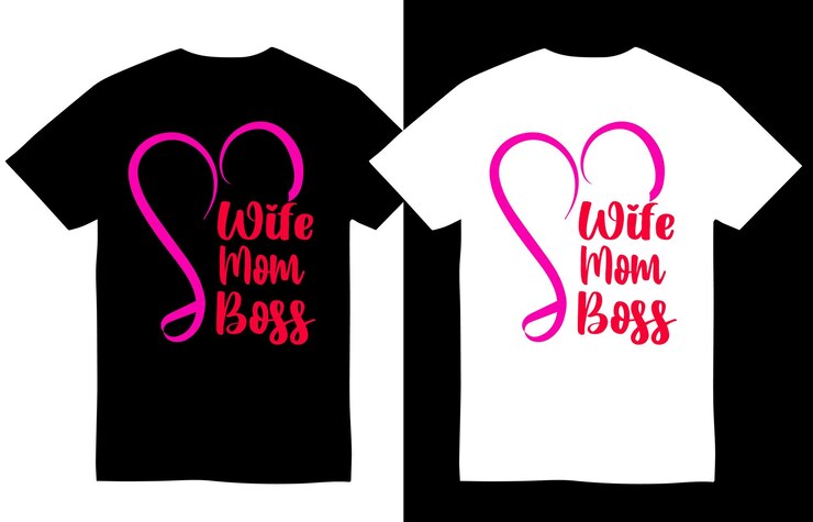 Vector wife mom boss mothers day tee shirt design