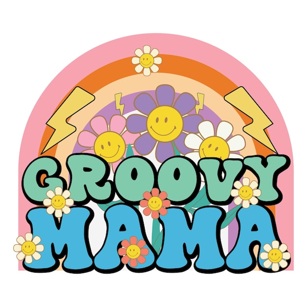 Wifey Mama Boss Retro PNG SublimationRetro Groovy Mama PNG Sublimation