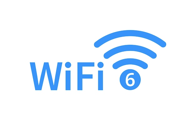 와이파이 아이콘 Wi-Fi 6 기술 새로운 세대의 통신 네트워크 Wi-Fi 무선 네트워크 아이콘