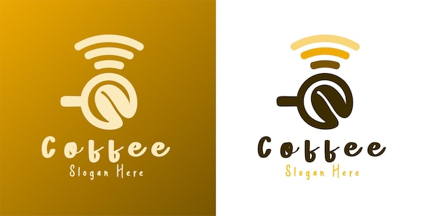 Вдохновение для дизайна логотипа чашки кофе wifi
