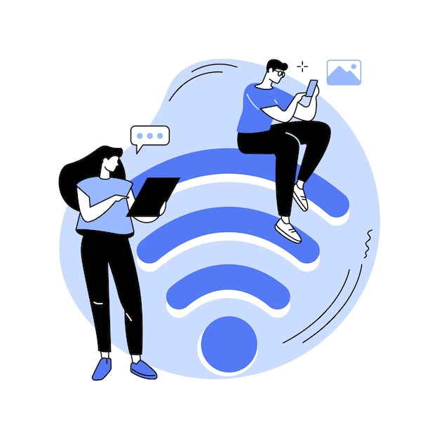 Wifi 연결 추상 개념 벡터 일러스트 레이 션