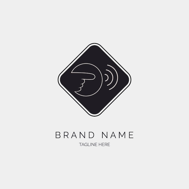 브랜드 또는 회사 및 기타를 위한 wifi 손가락 로고 디자인 템플릿 벡터