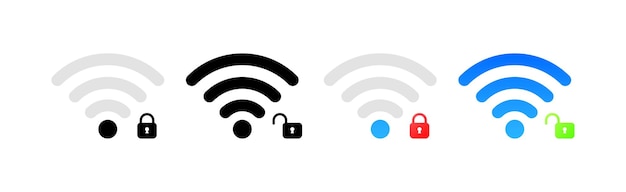 WiFi Flat color WiFi access Vector icons