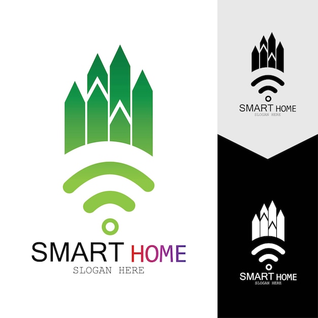 Wifi House Vector LogoSmart City Tech Icon Vector City Net Logo Concept Vector