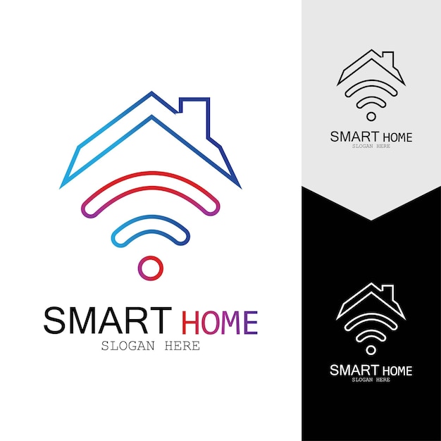 Wifi house vector logosmart city tech icon vector city net logo concept vector