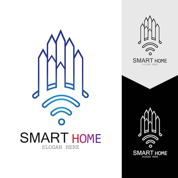 Wi-fi дом векторный логотипsmart city tech icon vector city net logo concept vector