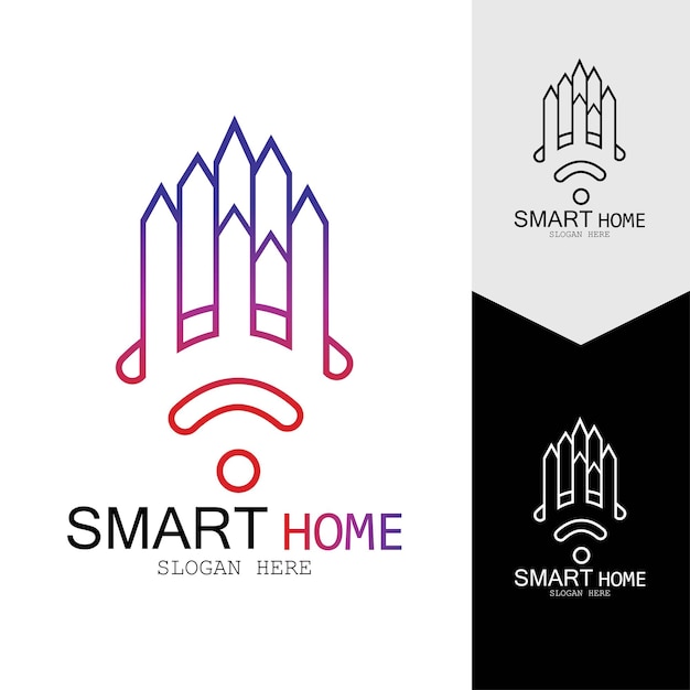 Wifi house vector logosmart city tech icon vector city net logo concept vector