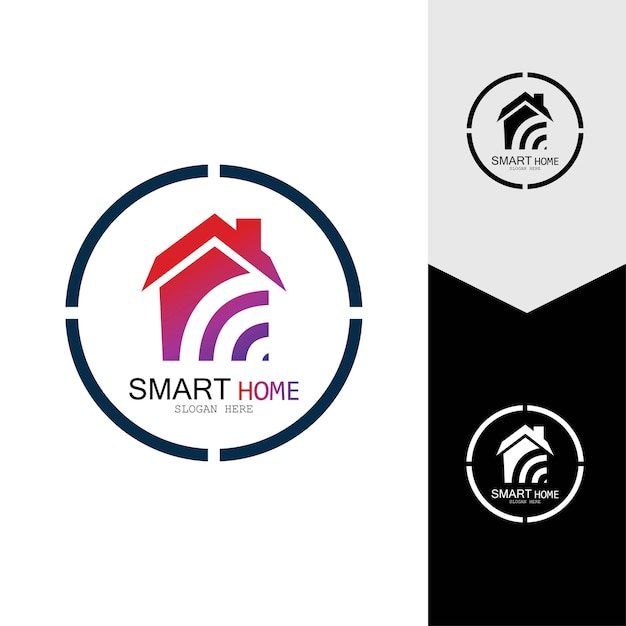 Wifi House Vector LogoSmart City Tech Icon Vector City Net Logo Concept Vector