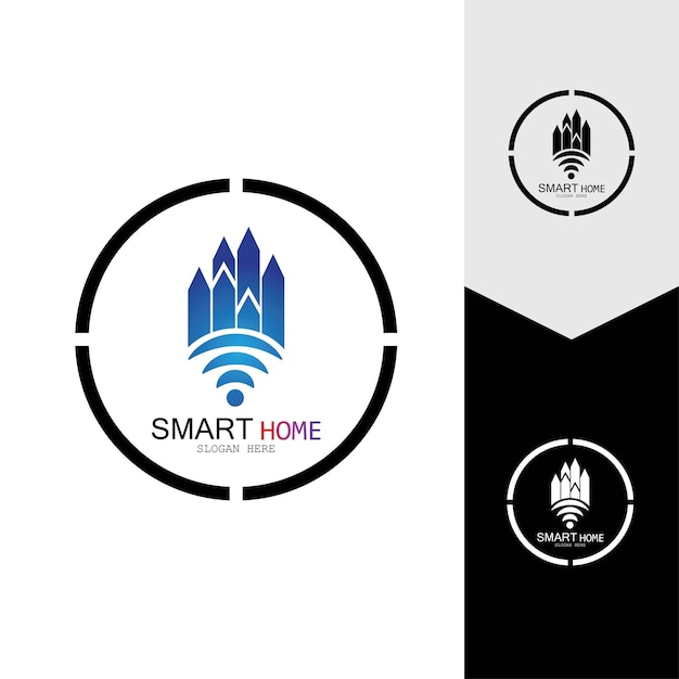 Wifi Huis Vector LogoSmart City Tech Icon Vector City Net Logo Concept Vector