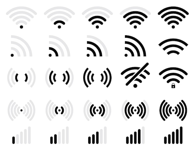 Wifi icon set for interface design