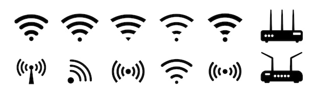 Wifi-icon set Router-icon vector Wifi-ikon wifi-icon teken voor externe internettoegang Vector-illustratie