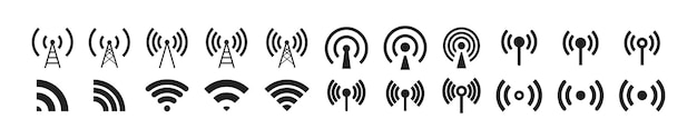 Wifi icon set Wireless symbol collection Internet sign Wifi signal icons