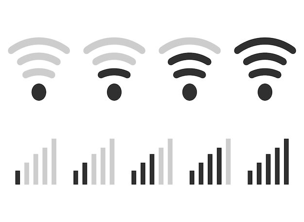 Simbolo del vettore del modello di disegno vettoriale delle icone wifi