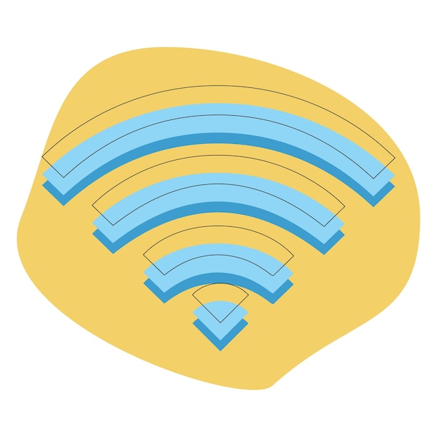 コミックスタイルの Wi-Fi インターネットアイコン ワイファイ ルーター アイコン カートゥーン ベクトル ネットワーク カートゥン ワイヤレス